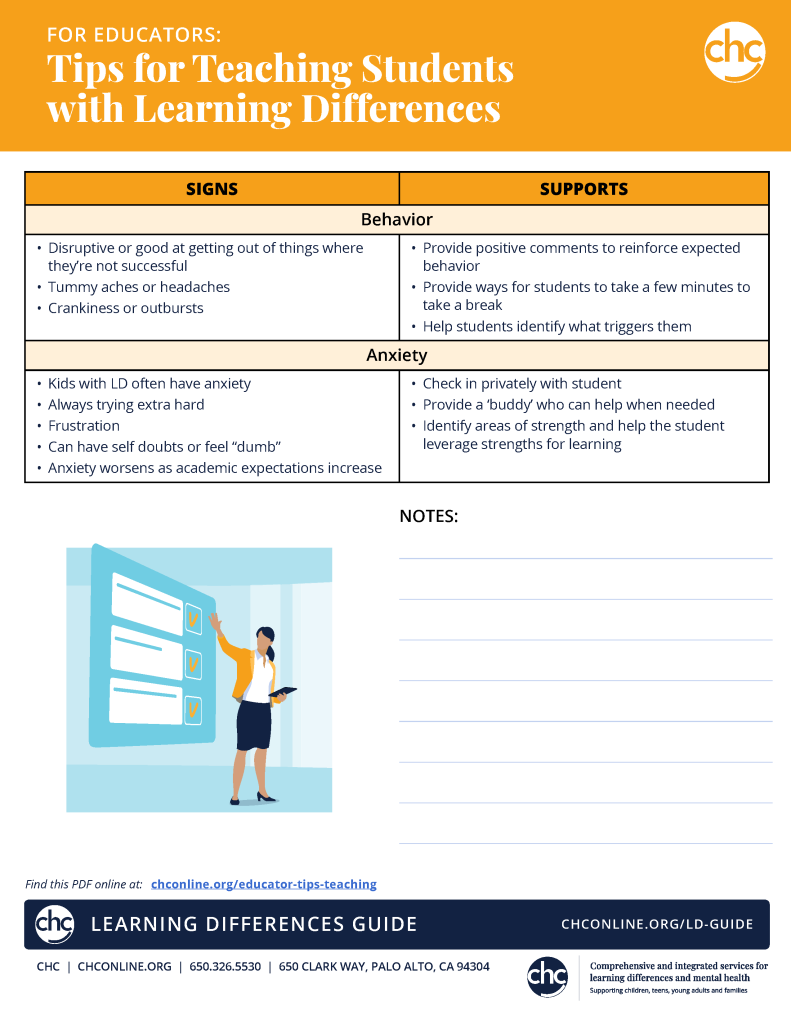 Tips For Teaching Students With Learning Differences - CHC Resource ...